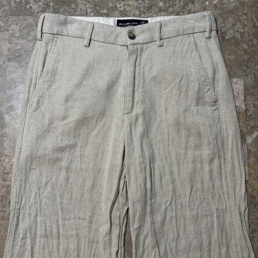 Abercrombie & Fitch Baggy Trouser Pants Mens 30x30 (fits 30x27) Beige Old Money